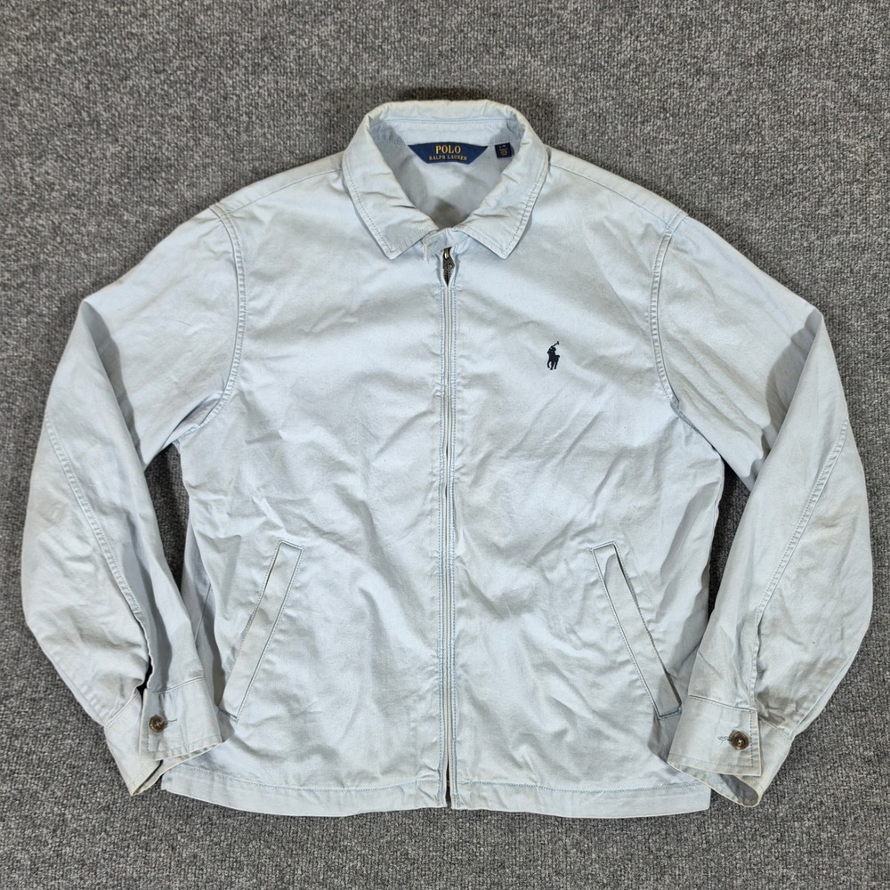 Polo Ralph Lauren Mens Baby Blue Harrington Windbreaker Jacket Large Preppy